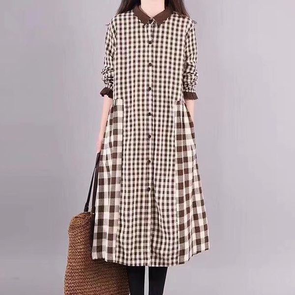 literary 2019 autumn new temperament size lattice stitching long-sleeved casual loose bottoming shirt skirt women, Black;gray
literary 2019 autumn new temperament size lattice stitching long-sleeved casual loose bottoming shirt skirt women, Black;gray
