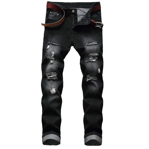 men casual jeans denim vintage ripped distressed jeans bleached pencil pants elastic vintage mid waist high quality, Blue
men casual jeans denim vintage ripped distressed jeans bleached pencil pants elastic vintage mid waist high quality, Blue