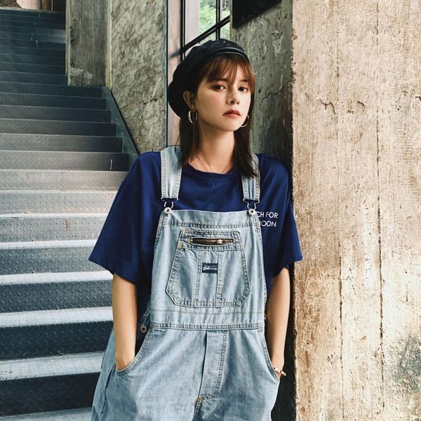 women's jeans korean cute summer denim pockets zippers loose wide-leg suspender overalls pants women fashion streetwear 2021, Blue
women's jeans korean cute summer denim pockets zippers loose wide-leg suspender overalls pants women fashion streetwear 2021, Blue