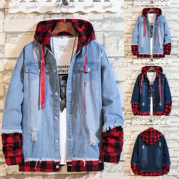 men's new style fashion fake two-piece jean coat fashion checked cap loose coat clothing us size up to 3xl hip hop slim fit, Black;brown
men's new style fashion fake two-piece jean coat fashion checked cap loose coat clothing us size up to 3xl hip hop slim fit, Black;brown