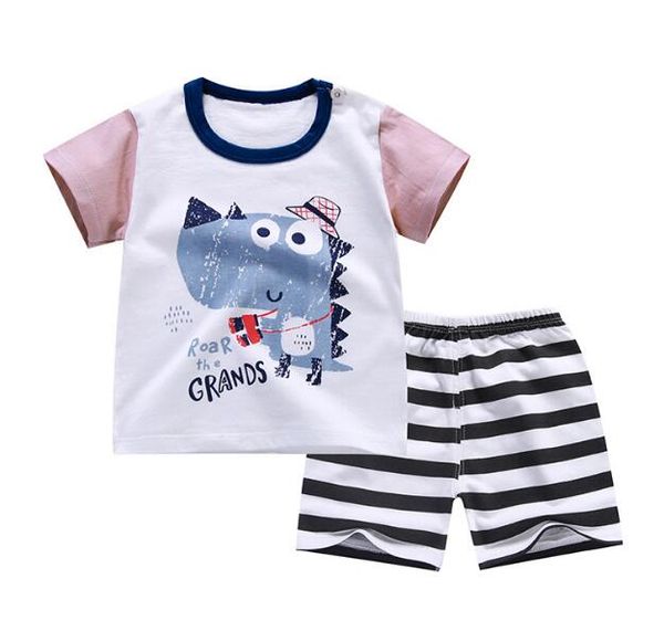 infants boys girls summer suits cartoon dinosaur cute floral print round neck short sleeve t-shirt+ pants outfits set, White
infants boys girls summer suits cartoon dinosaur cute floral print round neck short sleeve t-shirt+ pants outfits set, White