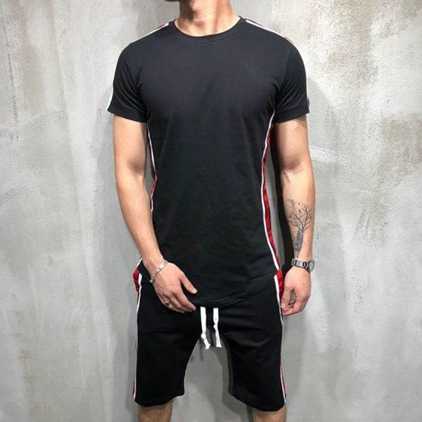 2019 t-shirt men shirt fashion man color l1 shirt stripe fold sleeves solid casual t tee man's short slim fit, White;black
2019 t-shirt men shirt fashion man color l1 shirt stripe fold sleeves solid casual t tee man's short slim fit, White;black