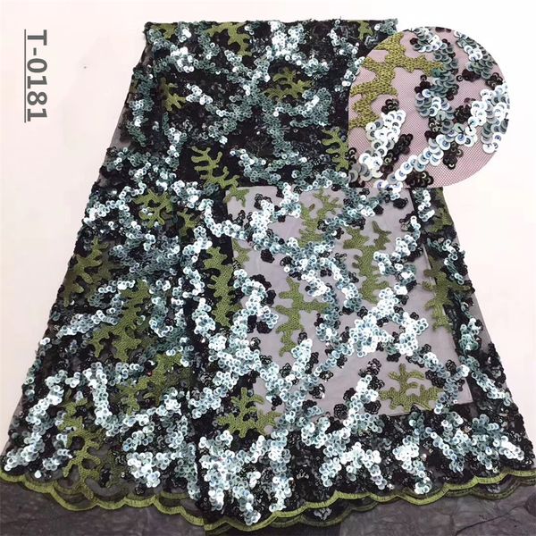 new design african lace sequins embroidery fabric french net lace fabrics tulle mesh laces for wedding evening dress, Black;white