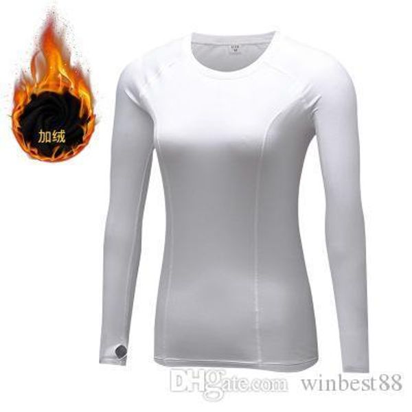 plus velvet women winter tight fitting sport fitness colothes rumning exercise long sleevea quick dry t shirt, White
plus velvet women winter tight fitting sport fitness colothes rumning exercise long sleevea quick dry t shirt, White