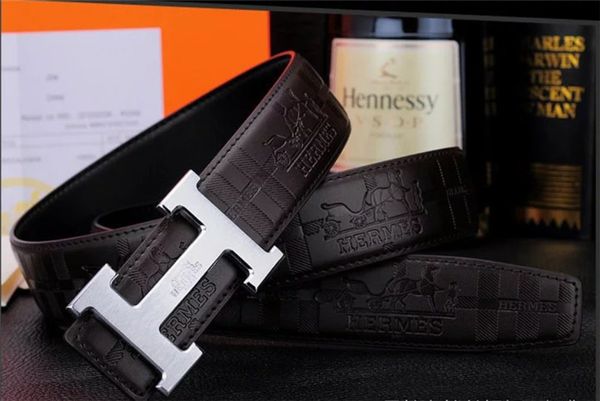 Hermè brand de igner belt women men belt leather luxury111, Black;brown