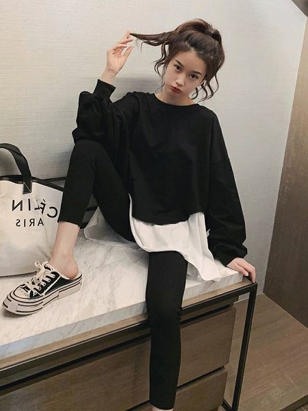 set women's new fall design feel loose fake two-piece snooze casual leggings fashion two-piece set womanset women's new fall desig, White
set women's new fall design feel loose fake two-piece snooze casual leggings fashion two-piece set womanset women's new fall desig, White