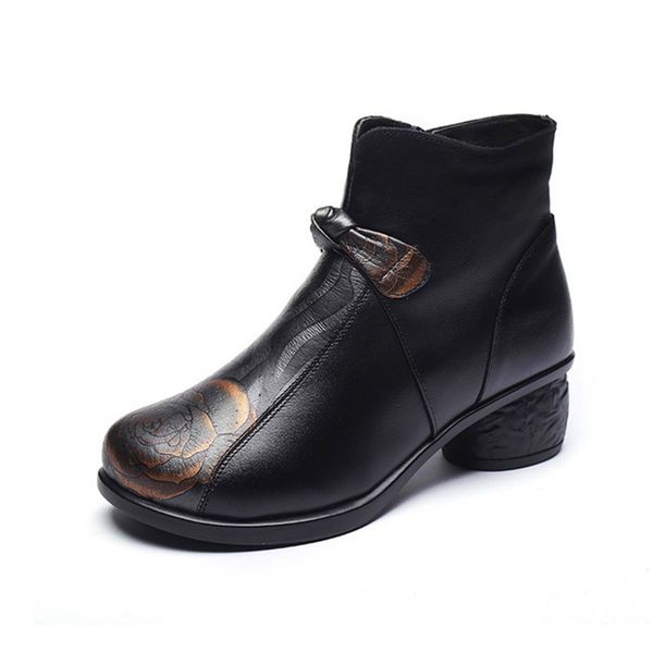 2019women snow boots vintage genuine leather natural cowhide winter warm ankle boots for women mid-heel hand-sewing mother shoes, Black
2019women snow boots vintage genuine leather natural cowhide winter warm ankle boots for women mid-heel hand-sewing mother shoes, Black