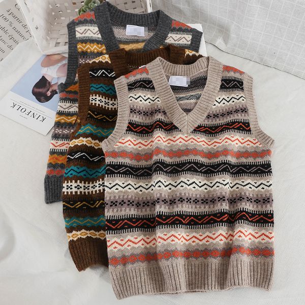 2019 new fashion women's knitted vest autumn and winter loose thin retro sleeveless v-neck vest warm knitted sweater 2799, White;black
2019 new fashion women's knitted vest autumn and winter loose thin retro sleeveless v-neck vest warm knitted sweater 2799, White;black