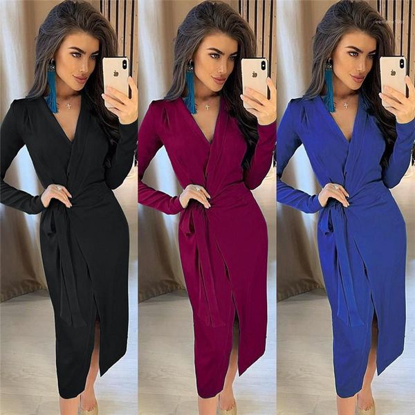 dresses long sleeve v neck fashion high waist casual apparel spring winter womens, Black;gray
dresses long sleeve v neck fashion high waist casual apparel spring winter womens, Black;gray