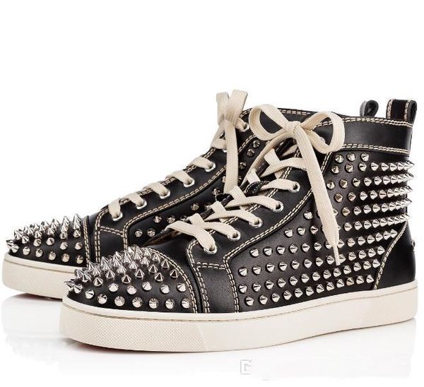 2019 fashion designer brand studded orlato red bottom men's flat spikes flats shoes party lovers genuine leather sneakers high cut trai, Black
2019 fashion designer brand studded orlato red bottom men's flat spikes flats shoes party lovers genuine leather sneakers high cut trai, Black