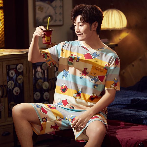 perfering 2 pcs pajama set cotton cartoon sleep shorts set sleepwear couples homewear casual crew neck t-shirt shorts nightwear, Black;red
perfering 2 pcs pajama set cotton cartoon sleep shorts set sleepwear couples homewear casual crew neck t-shirt shorts nightwear, Black;red