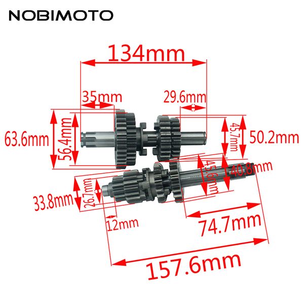 motocross 155cc main shaft counter shaft fourth gear transmission gear box for zongshen 150 horizontal engine zb-139
motocross 155cc main shaft counter shaft fourth gear transmission gear box for zongshen 150 horizontal engine zb-139