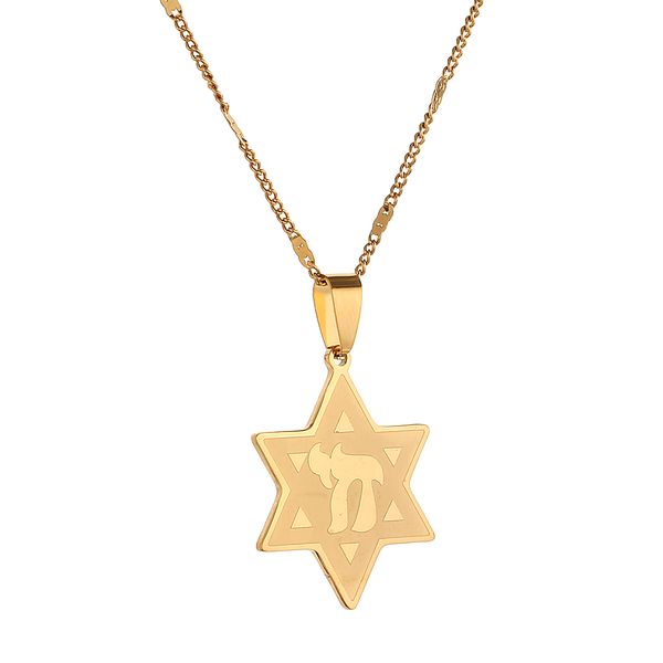 stainless steel star of david w/chai symbol pendant necklace jews women men trendy chain jewelry, Silver
stainless steel star of david w/chai symbol pendant necklace jews women men trendy chain jewelry, Silver