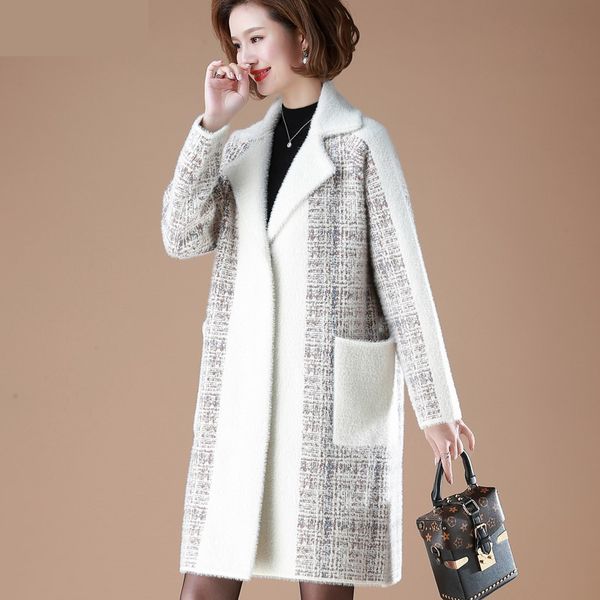 women's wool & blends 2021 fashion middle-aged women faux mink cashmere jacket warm loose mother winter coat plus size female casual, Black
women's wool & blends 2021 fashion middle-aged women faux mink cashmere jacket warm loose mother winter coat plus size female casual, Black