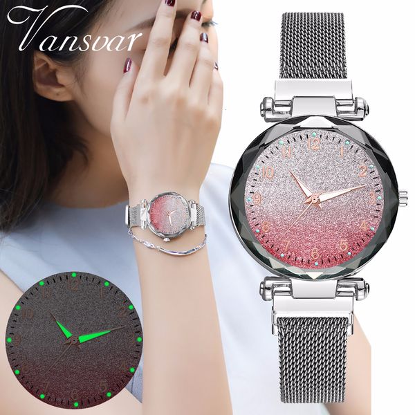 women magnet buckle gradient starry sky watch luxury luminous arabic numbers watch ladies stainless steel quartz, Slivery;brown
women magnet buckle gradient starry sky watch luxury luminous arabic numbers watch ladies stainless steel quartz, Slivery;brown