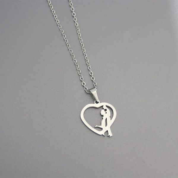 1pc love couples in heart stainless steel necklace hearts pendant women girls chokers statement necklaces valentine's day gift, Silver
1pc love couples in heart stainless steel necklace hearts pendant women girls chokers statement necklaces valentine's day gift, Silver