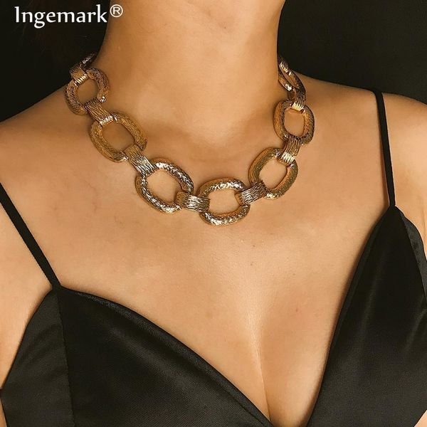 ingemark punk cuban thick chain statement necklaces & pendants new exaggerated european&america heavy metal choker collar, Silver
ingemark punk cuban thick chain statement necklaces & pendants new exaggerated european&america heavy metal choker collar, Silver
