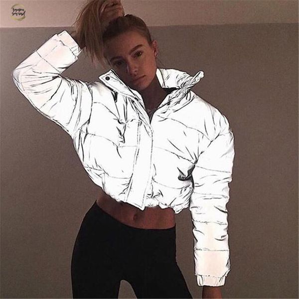 women winter fashion reflector cotton-padded jacket high waist zipper fly pockets female casual thick warm clothing, Black;brown
women winter fashion reflector cotton-padded jacket high waist zipper fly pockets female casual thick warm clothing, Black;brown