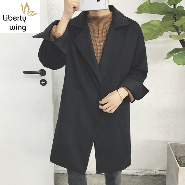 men's wool & blends winter warm oversized trench coat for men thick loose fit casaco masculino long jacket comfort casual outwear overc, Black
men's wool & blends winter warm oversized trench coat for men thick loose fit casaco masculino long jacket comfort casual outwear overc, Black