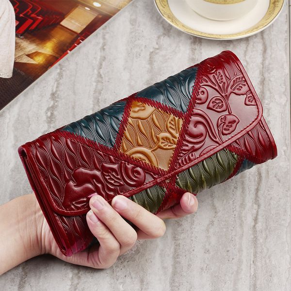 women's tri-fold wallet leather long zipper clutch ethnic wind oil wax head layer cowhide magnetic buckle jewelry wallet, Red;black
women's tri-fold wallet leather long zipper clutch ethnic wind oil wax head layer cowhide magnetic buckle jewelry wallet, Red;black