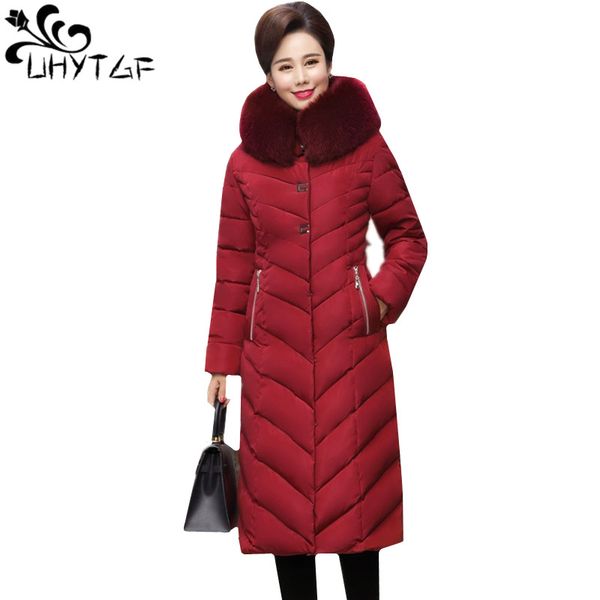 uhytgf luxury fur collar hooded parker women long cotton coat thick down jacket warm outerwear winter jacket women plus size1066, Black 
uhytgf luxury fur collar hooded parker women long cotton coat thick down jacket warm outerwear winter jacket women plus size1066, Black