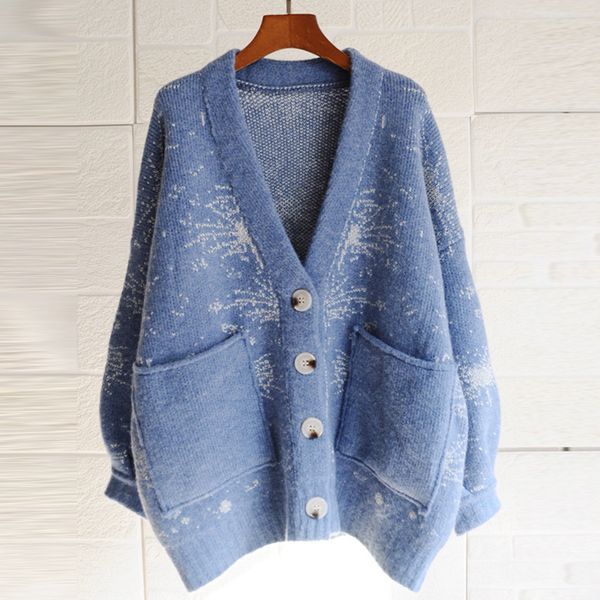 simple winter women coat sweaters long sleeve casual loose print cardigan winter medium length student girls sweater coat femme, Black
simple winter women coat sweaters long sleeve casual loose print cardigan winter medium length student girls sweater coat femme, Black