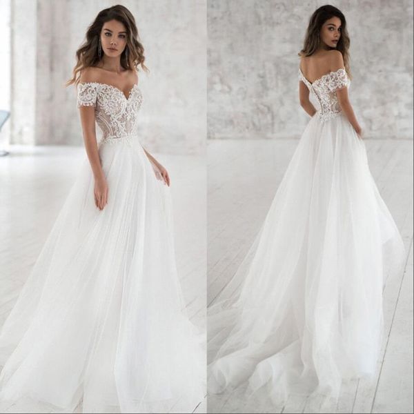 off the shoulder lace beach wedding dresses tulle lace applique simple dress bridal gowns robe de, White
off the shoulder lace beach wedding dresses tulle lace applique simple dress bridal gowns robe de, White
