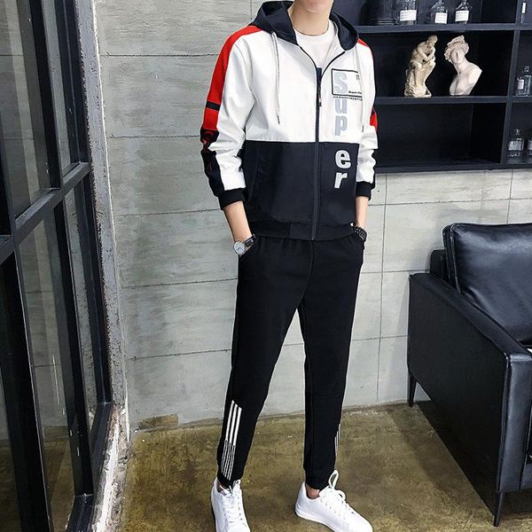 autumn men's full zip tracksuit men sport suit spliced men sweatshirt and pant suit hoodie and pant set sweatsuit men, Gray
autumn men's full zip tracksuit men sport suit spliced men sweatshirt and pant suit hoodie and pant set sweatsuit men, Gray