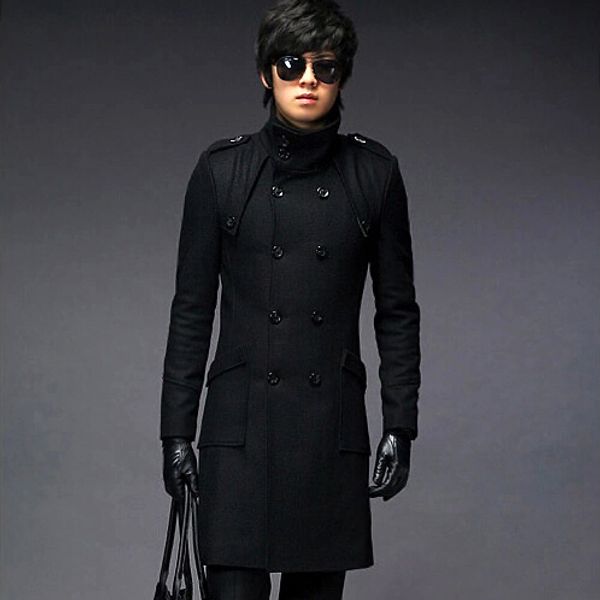 wholesale & retail men's trench coat with good quality plus size double-breasted long woolen coat winter jackets ing, Black
wholesale & retail men's trench coat with good quality plus size double-breasted long woolen coat winter jackets ing, Black