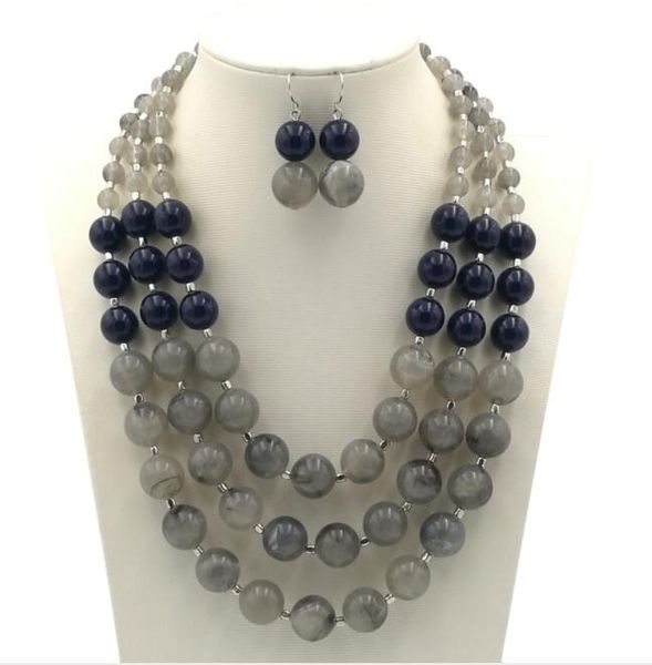 fashion exaggerated necklace earrings set hand beaded multilayer necklace earrings suit gift for women and girls, Silver
fashion exaggerated necklace earrings set hand beaded multilayer necklace earrings suit gift for women and girls, Silver