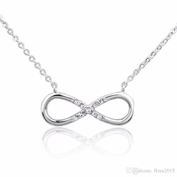 romantic infinite number 8 pendant necklace with tiny swarovski elements crystal platinum plated jewelry for women gift, Silver
romantic infinite number 8 pendant necklace with tiny swarovski elements crystal platinum plated jewelry for women gift, Silver