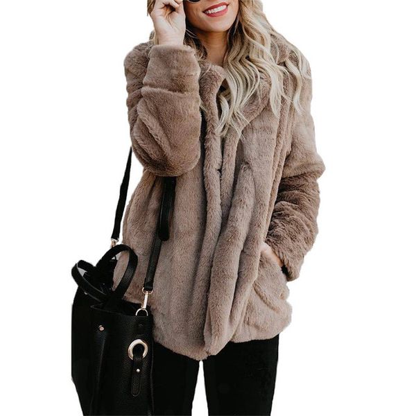 2019 women coat loose lamb faux fur jackets warm femme solid outerwear thicken plush tunic coat oversize streetwear, Black;brown
2019 women coat loose lamb faux fur jackets warm femme solid outerwear thicken plush tunic coat oversize streetwear, Black;brown