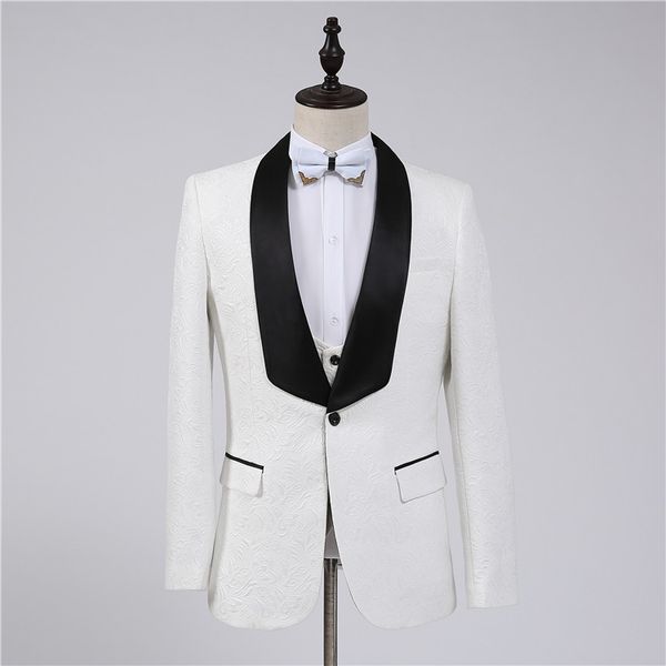 2020 white groom tuxedos groomsmen one button shawl collar man suit wedding men's blazer suits (jacket+pants+vest+bow tie, Black;gray
2020 white groom tuxedos groomsmen one button shawl collar man suit wedding men's blazer suits (jacket+pants+vest+bow tie, Black;gray