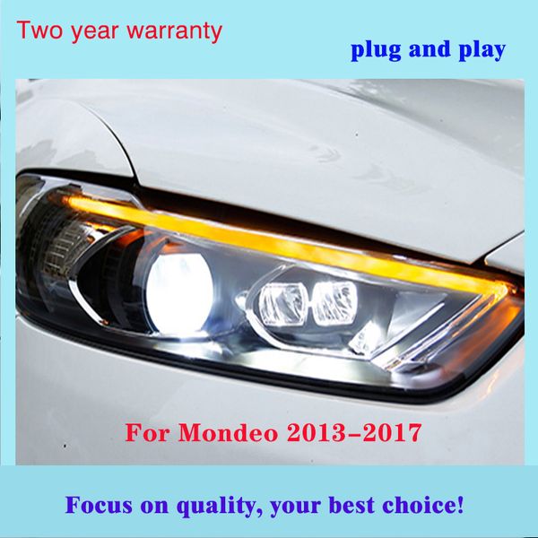 

car styling for fusion headlight 2013-2017 mondeo led head lamp h7 d2h hid dynamic signal bi xenon led beam accessories