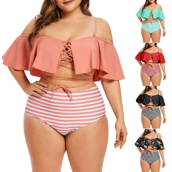 swimsuit woman 2019 two piece women ruffle high waisted swimwear plus size off shoulder striped swimsuit set big sizes biquini
swimsuit woman 2019 two piece women ruffle high waisted swimwear plus size off shoulder striped swimsuit set big sizes biquini