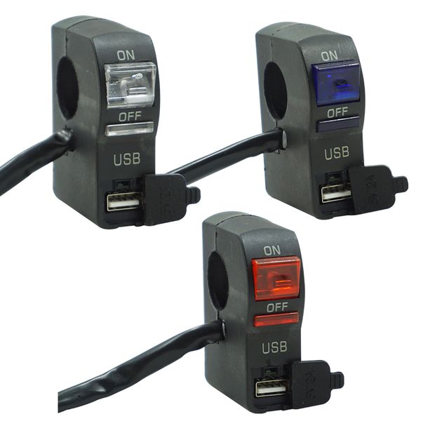 universal 22mm 7/8" motorcycle handlebar switch start flameout on off button with usb led charger 5 wire connector
universal 22mm 7/8" motorcycle handlebar switch start flameout on off button with usb led charger 5 wire connector