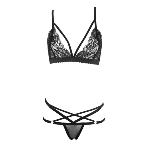 women push up lace bra set hollow out sheer bralette + panties cross bondage g-string thong underwear set, Red;black
women push up lace bra set hollow out sheer bralette + panties cross bondage g-string thong underwear set, Red;black
