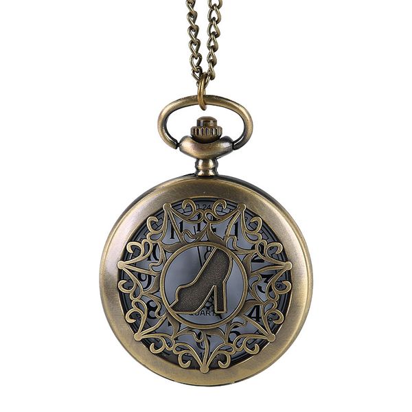 large bronze craved flower pattern hollow womens' high-heeled shoes pocket watch with waist chain, Slivery;golden
large bronze craved flower pattern hollow womens' high-heeled shoes pocket watch with waist chain, Slivery;golden