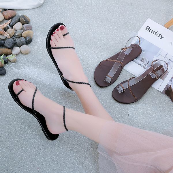 sandals 2021 summer thin drawstring long clip toe women's flat casual shoes all-match fashion roman, Black
sandals 2021 summer thin drawstring long clip toe women's flat casual shoes all-match fashion roman, Black