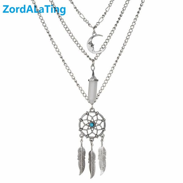 alloy anti-silver multideck three layers necklace for women dreamcatcher moon crystal stone style vintage boho necklace for girl
alloy anti-silver multideck three layers necklace for women dreamcatcher moon crystal stone style vintage boho necklace for girl