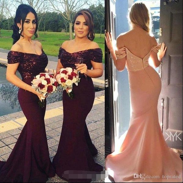 new burgundy mermaid formal bridesmaid dresses long off the shoulder low back country western women wedding party gowns, White;pink
new burgundy mermaid formal bridesmaid dresses long off the shoulder low back country western women wedding party gowns, White;pink