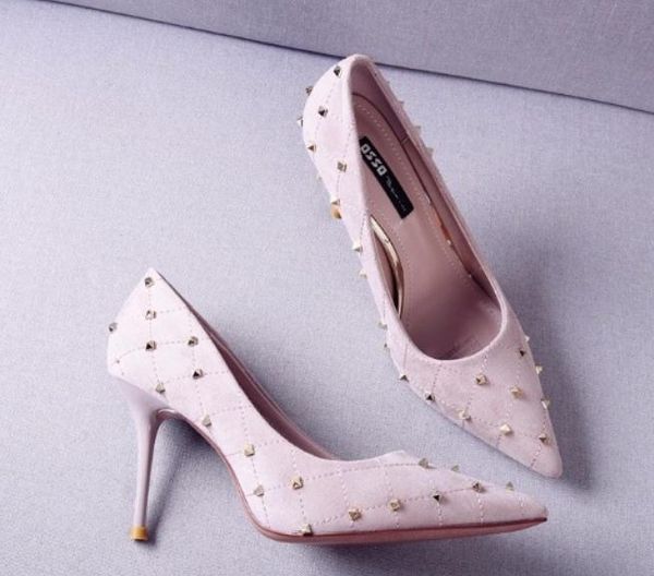 2019 women's shoes in spring and autumn with new style high heel fine heel pointed end rivet suede @19, Black
2019 women's shoes in spring and autumn with new style high heel fine heel pointed end rivet suede @19, Black