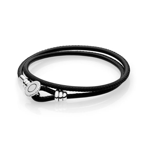 new 100% 925 sterling silve 597194cbk-d moments black double leather bracelet with button clasp fit diy charm women original fashion jewelry, Golden;silver
new 100% 925 sterling silve 597194cbk-d moments black double leather bracelet with button clasp fit diy charm women original fashion jewelry, Golden;silver