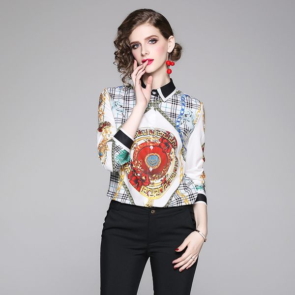 new style classic plaid winter blouses women spring fall fashion floral print plus size business ladies long sleeve shirts, White
new style classic plaid winter blouses women spring fall fashion floral print plus size business ladies long sleeve shirts, White