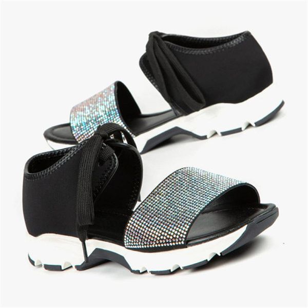 2020 fashion summer platform rhinestones flat casual comfortable light leisure shoes woman lace-up sandals women shoes female, Black
2020 fashion summer platform rhinestones flat casual comfortable light leisure shoes woman lace-up sandals women shoes female, Black