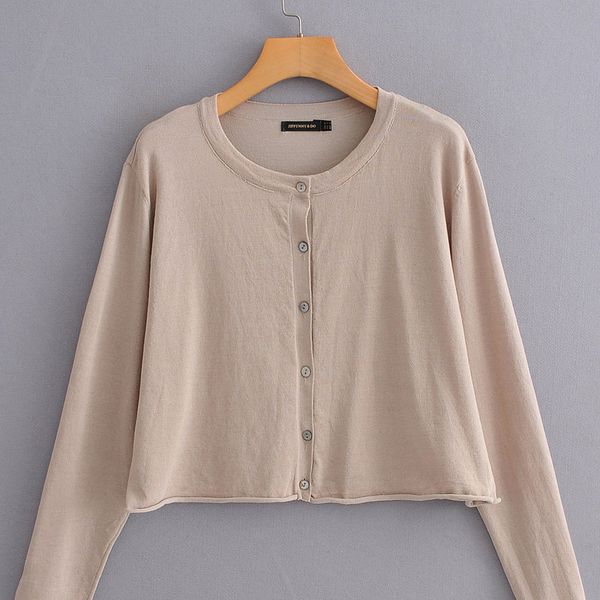 woah 2019 jfn45-1752 european and american fashion single-row button knitted sweater, White
woah 2019 jfn45-1752 european and american fashion single-row button knitted sweater, White