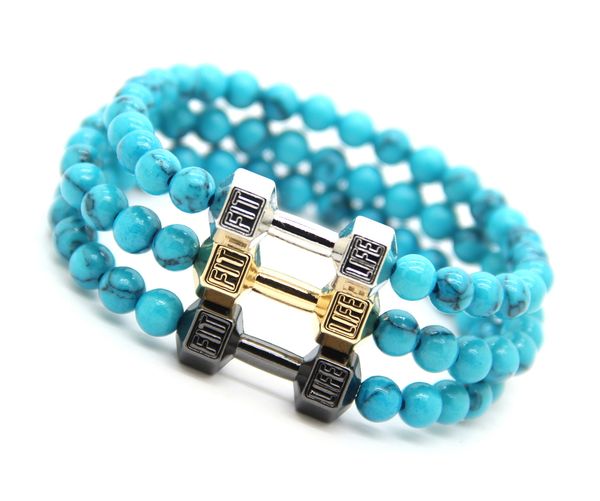 ailatu 6mm simulated stone beads with alloy fitness dumbbell bracelets, powerful barbell jewelry for men's gift, Golden;silver
ailatu 6mm simulated stone beads with alloy fitness dumbbell bracelets, powerful barbell jewelry for men's gift, Golden;silver
