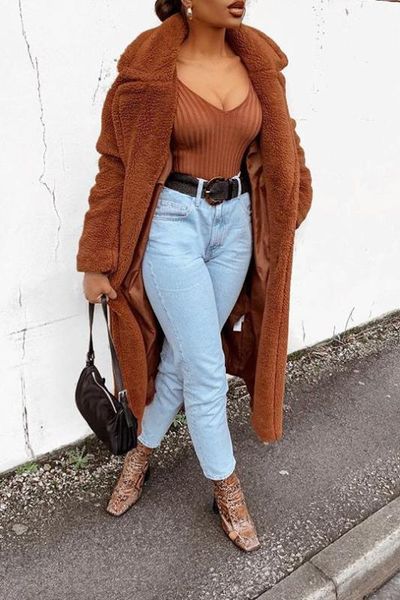 winter new brown fuzzy thicken warm stylish oversized long coat, Black
winter new brown fuzzy thicken warm stylish oversized long coat, Black
