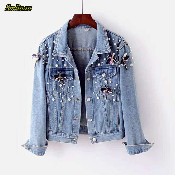 smlinan fashion beading vintage denim jacket women spring autumn plus size casual vintage punk streetwear jeams coat female, Black;brown
smlinan fashion beading vintage denim jacket women spring autumn plus size casual vintage punk streetwear jeams coat female, Black;brown
