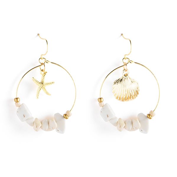 fashion starfhish dangle earrings gold alloy sea shell charm jewelry for women round circle with stone beads hoop earrings summer jewelry, Golden;silver
fashion starfhish dangle earrings gold alloy sea shell charm jewelry for women round circle with stone beads hoop earrings summer jewelry, Golden;silver